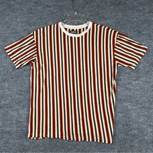 Super Massive Men's Medium M Striped Vertical Multi-Color Cotton T-Shirt